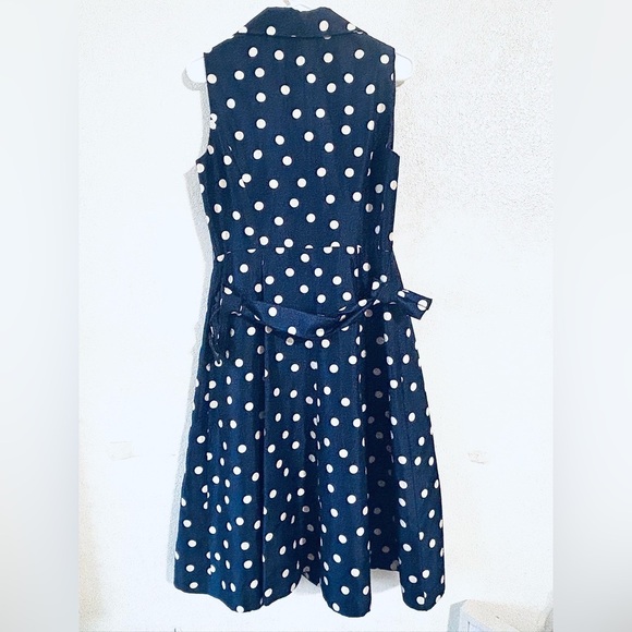 Coldwater Creek Blue and White Midi Dress Size 8 - Picture 4 of 4